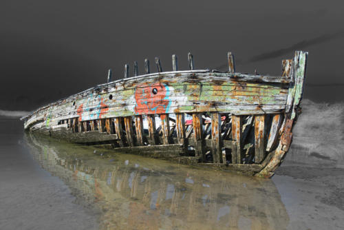 Cimetiere de bateau de "La passagère" en Bretagne